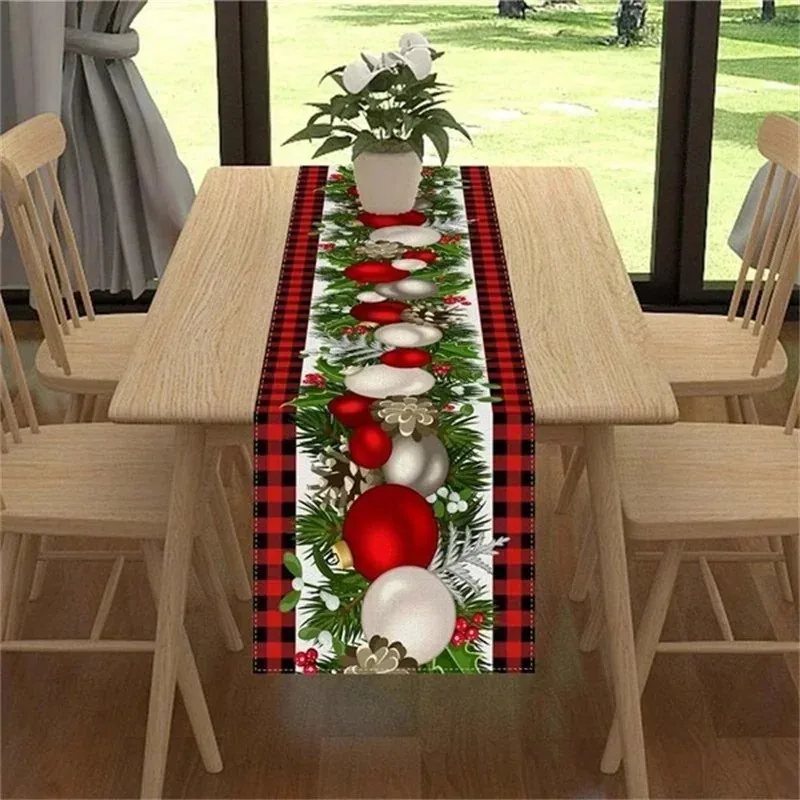 Description Picture 6 of itemChristmas Elegant Linen Tablecloths Cloth Snowman Snowflake Bell Pattern Design for Garden Picnic Mat Desk Protecter