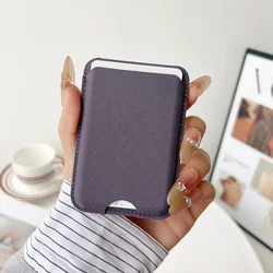MagSafe Magnetic Woven Fabric Wallet Stand Card Holder (Purple)