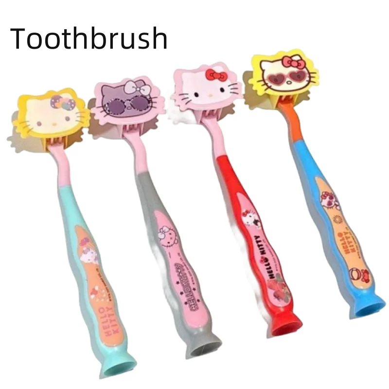 

New Hello Kittys Toothbrush Cute Cartoon Girly Child Adult General Soft Bristle Toothbrush Travel Portable Toothbrush Supplies
