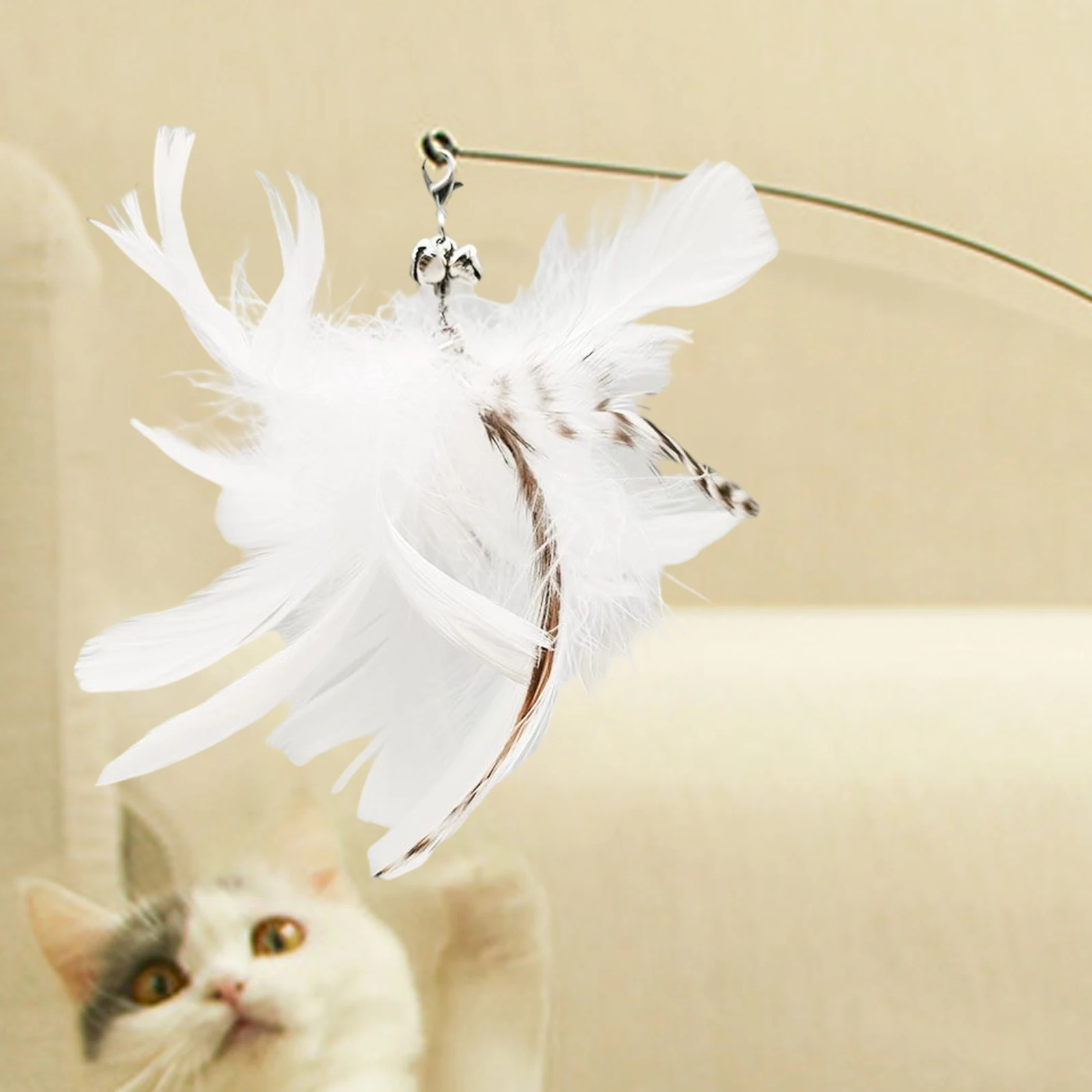 Simulation Bird interactive Cat Toy Funny Feather Cat Stick with Bell Cat Playing Teaser Wand Toy for Kitten Cat Supplies 