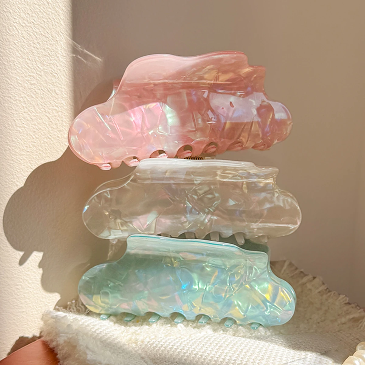 Mermaid Acetate Hair Claw Clip Fashion Cloud Shape Hair  Clip Women Back Head Dress Shark Clip Hair Pin Clip Hair Headdress