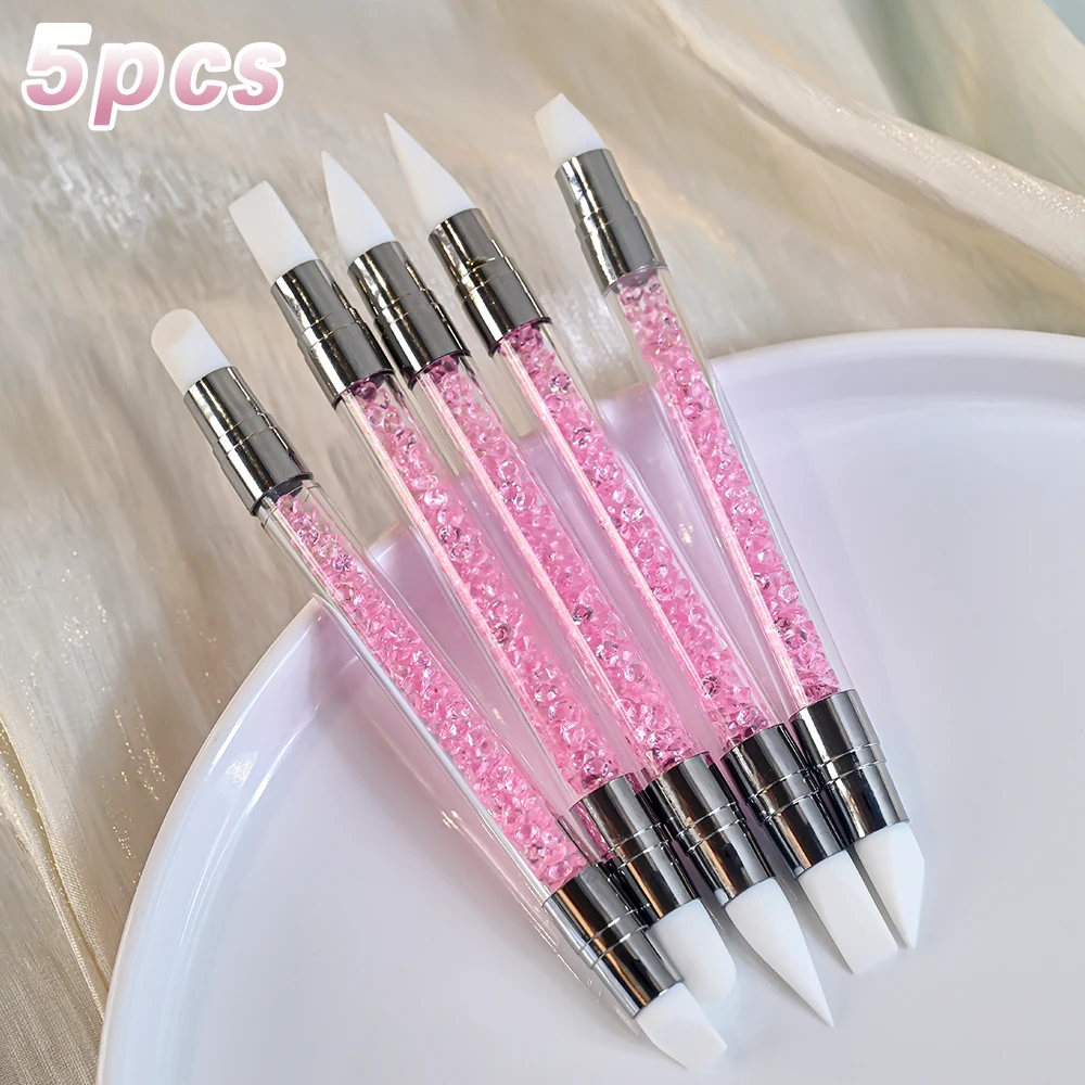 Versatile Double-Ended Silicone Sculpting and Dotting Tool Set - 5 Pieces