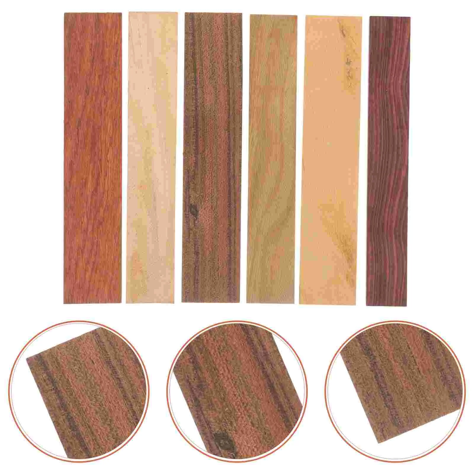 

6 Pcs Crafts Rosewood Garden Bench Slats Replacement Wooden Board Textured for DIY