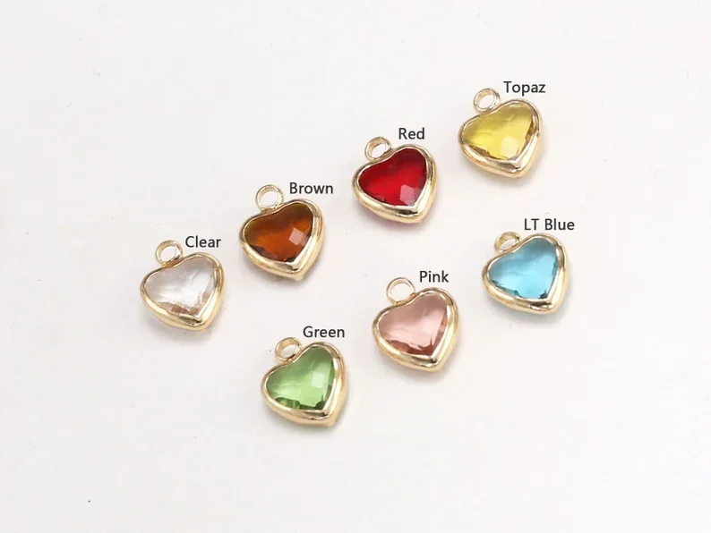 

6pcs Faceted Crystal Heart Charm, Heart Earrings, Glass Gemstone Heart Charms, 11.3x8.8mm, Bracelet Charms, Jewelry making RP165