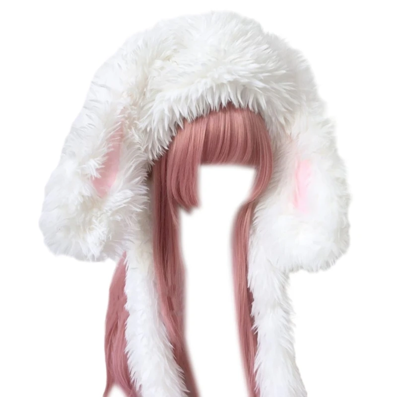 

Rabbit Hat Bomber Hat Headgear for Outdoors with Long Ears Photo Props