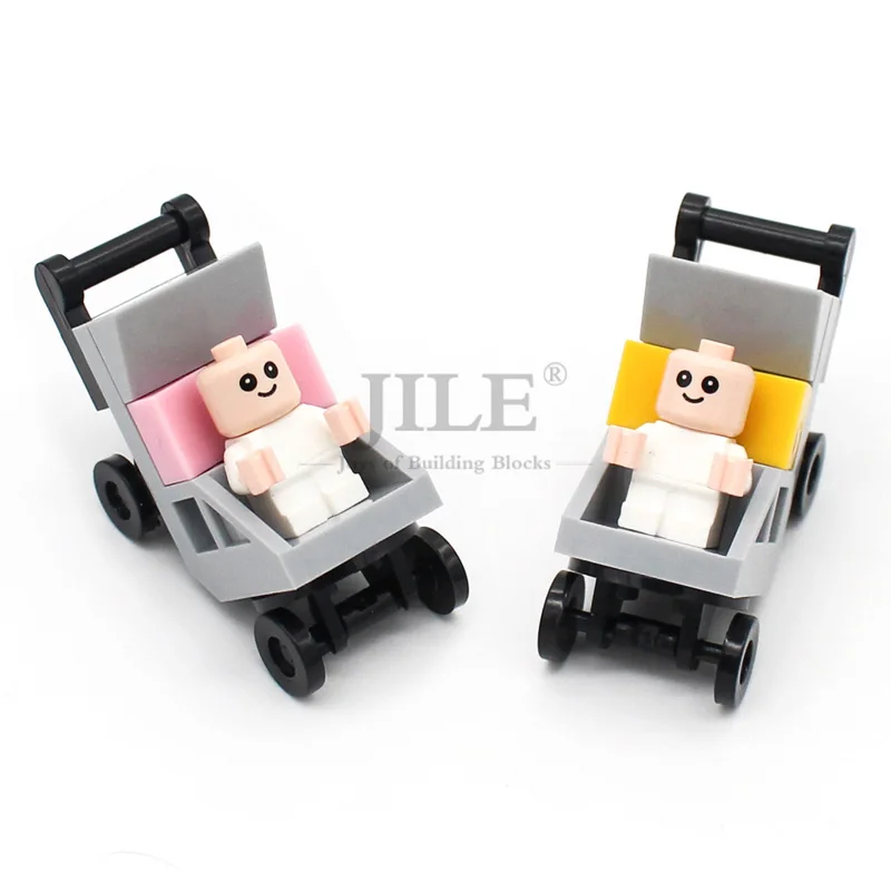 Moc 24581 City View Mini Baby Toddler Neonato Carrozzina Buggy Building Blocks Giocattoli Fai Da Te Mattone Compatibile Con 60262 Figure Set
