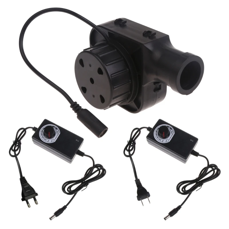 

12V EU/US Plug 7530 with Round Head Air Turbo Blower 5500RPM High Air Volume Speed Controller Outdoor Barbecue Grill Fa