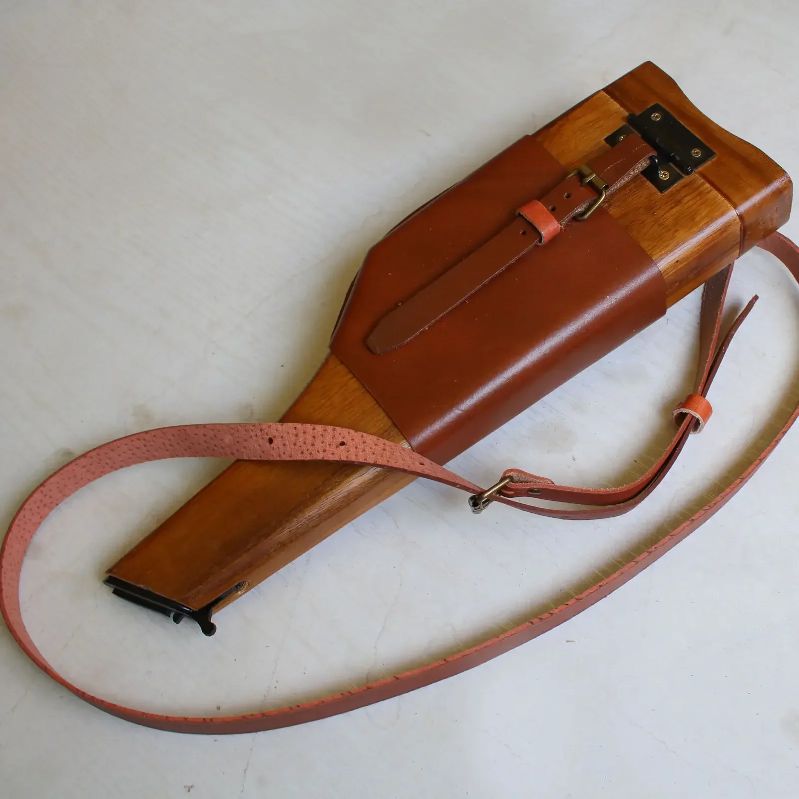 BROOMHANDLE GERMAN MAUSER C96 WOOD SHOULDER HOLSTER BUTT STOCK WANG1.WW2