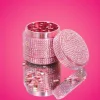 40mm/1.57inch Crystal Pink Aluminum Bling Bling Herb Grinder 1