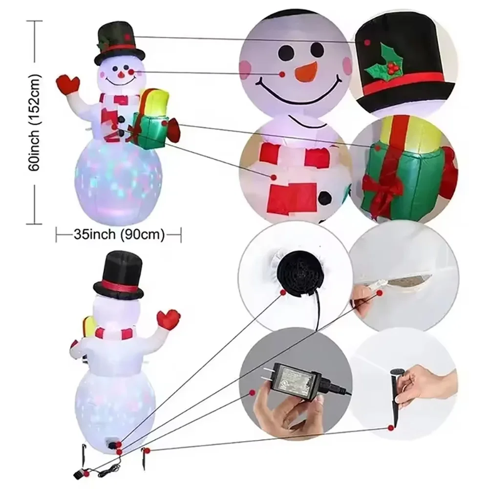 Christmas Inflatable Decorations Outdoor Garden Courtyard Decoration Large Snowman Santa Claus Christmas Tree Inflatable Gifts