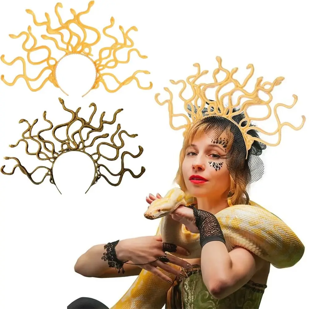 Realistic Snake Hair Hoop Headband for Halloween Cosplay