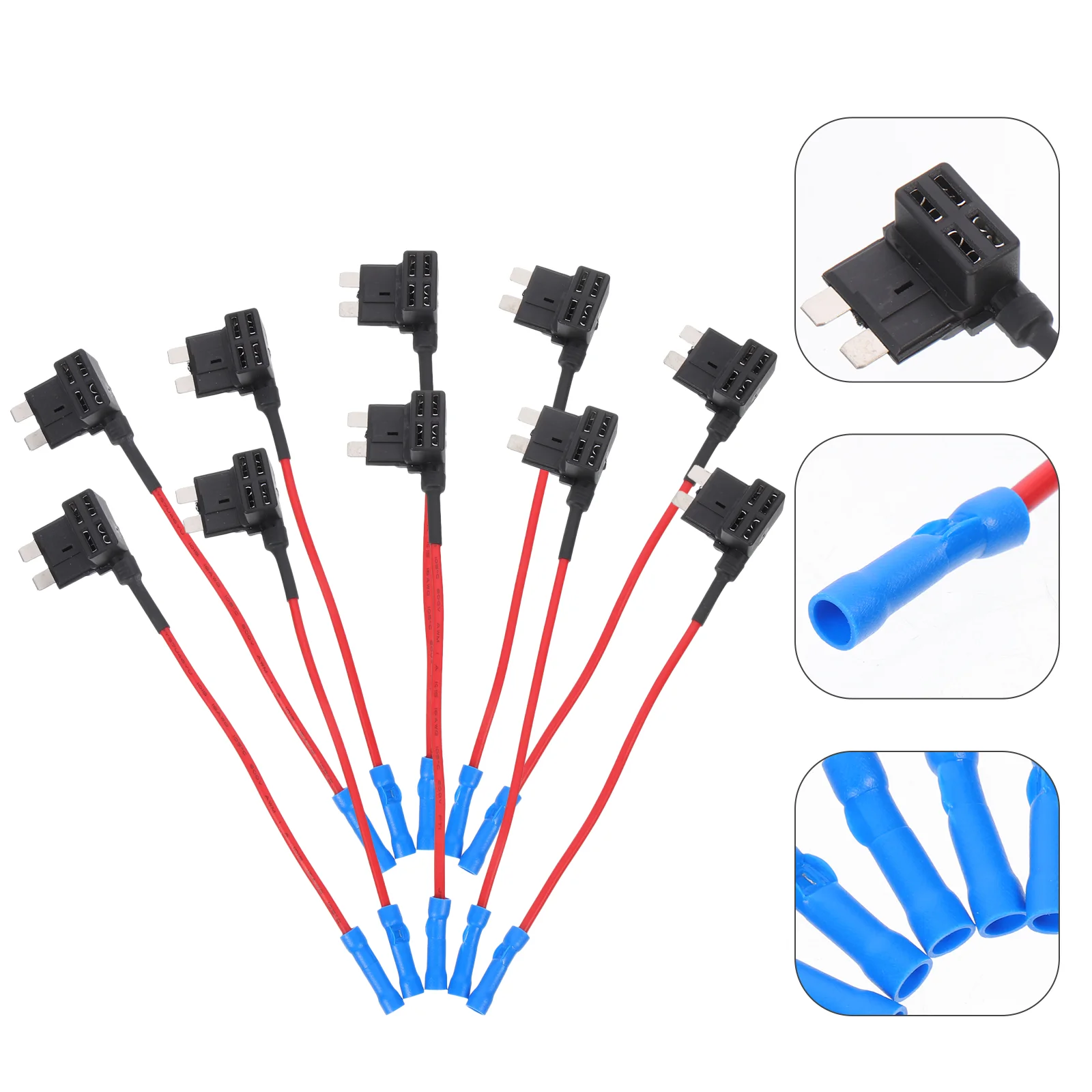 10 Pcs Electric Take-off Point Line The Switch Fuse Holders Tap Adapter Car Circuit Kit Hard Wire Kit For Dash Cam
