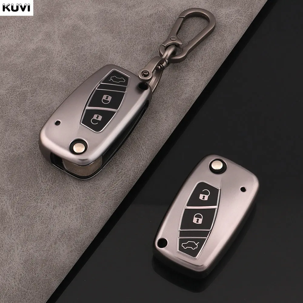 Premium TPU Car Flip Key Case Cover - 3-Button Protection Accessory