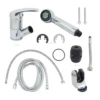 ห้องน้ําสปริงเกลอร์ท่อยืดหยุ่นมือถือหมุนได้ RV ดึงออกก๊อกน้ําฝักบัวร้อน/เย็นเต้าเสียบสําหรับคาราวานเรือ motorhome 5