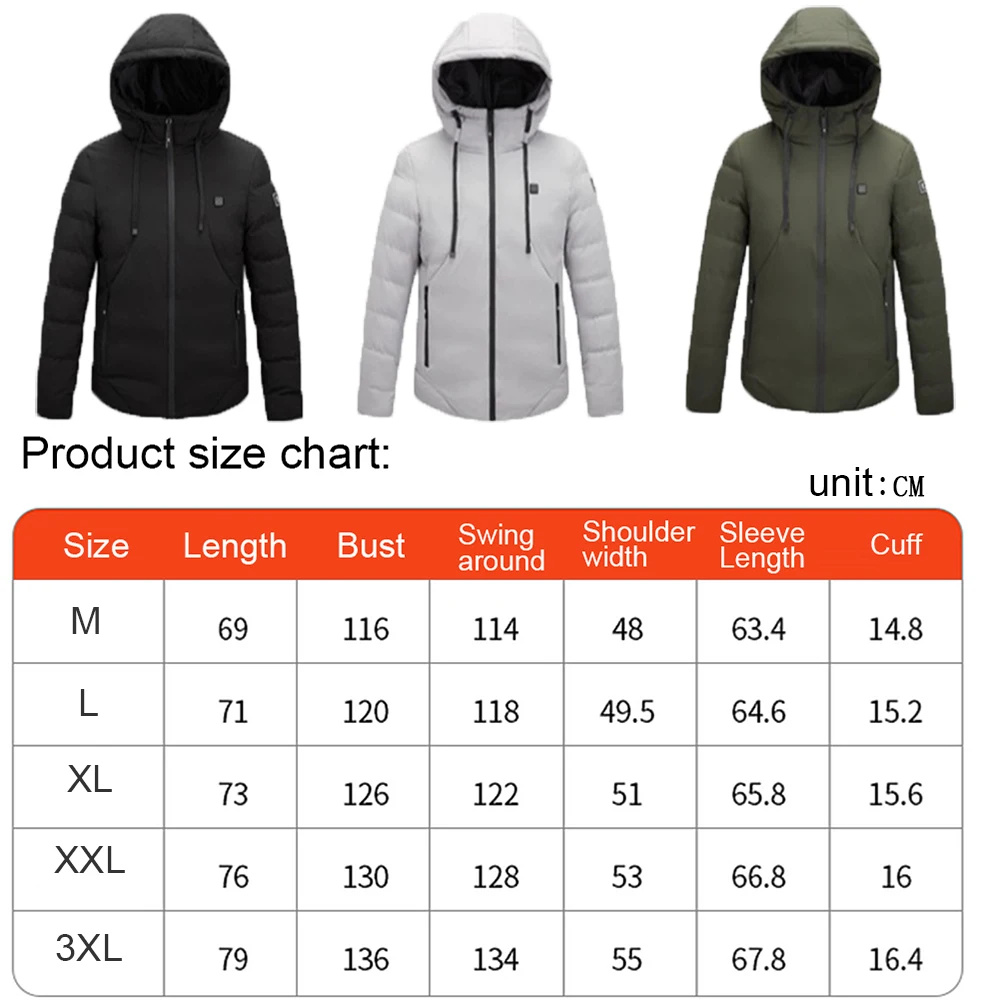 11 Areas Heated Jacket Mens Jacket Waterproof Heating Jacket Men Warm Winter Jackets For Men Parkas Coat Heated Vest Tactical