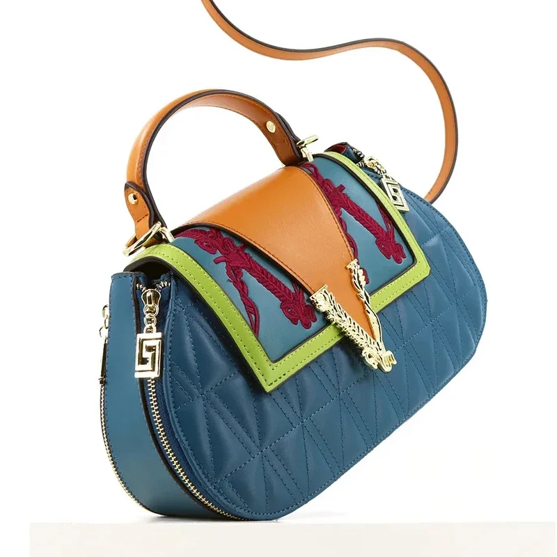 Crossbody Bag Women Handbags Leather Shoulder Bag Luxury V Ladies Leather Handbag Women's Bag Female Shoulder Bag Diamonds Crossbody Luxury Handbags Women Embroidery Bags