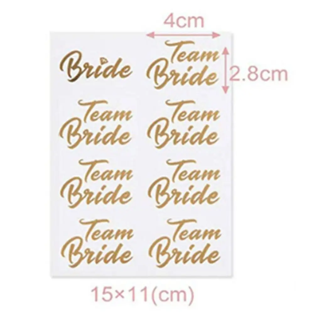 Golden Party Tattoo Stickers Temporary Creative Hot Stamping Sticker Waterproof Exquisite Wedding Bride Stickers Team Bride