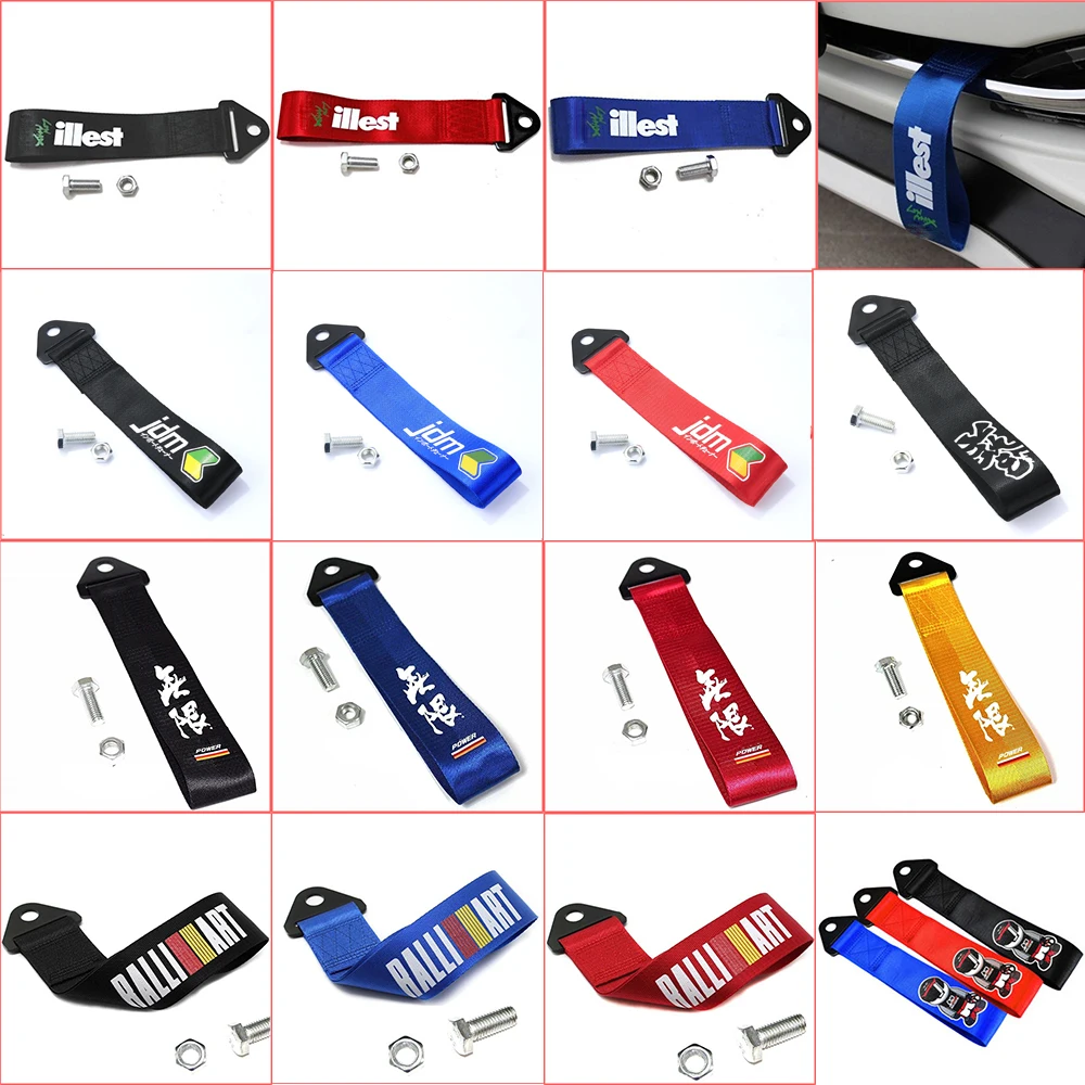 JDM styling Racing Car Ropes Hook Towing Tow Strap For Honda TOYOTA Mitsubishi etc. car towing strap