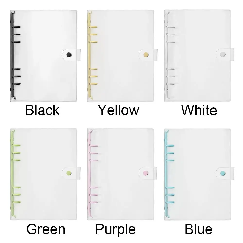 Creative A5 A6 Transparent PVC Loose-Leaf Notebook Cover Folder Macaron Color 6 Ring Binder Journal Planner School Stationery notebook cover