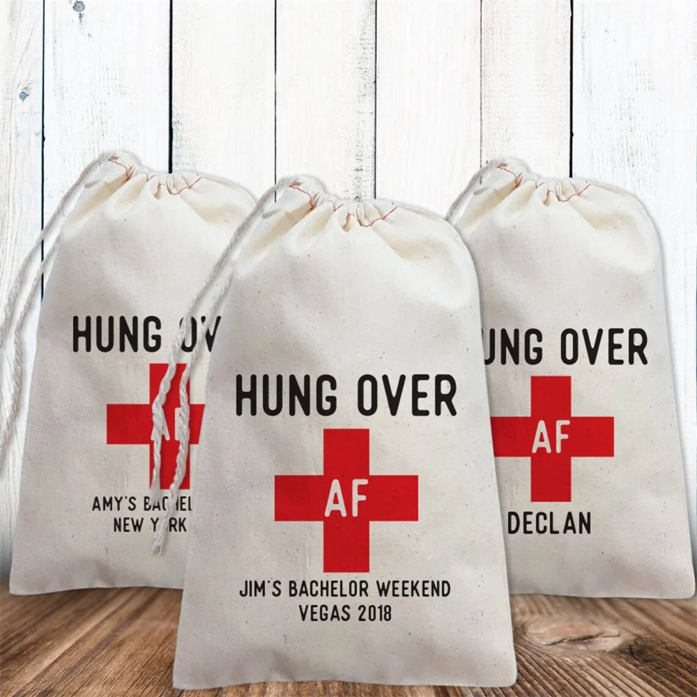 

25 шт., сумка на заказ, Hungover AF, смешная девичника, сумки для подарков, сувениры для мужчин, персонализированная Подарочная сумка, W