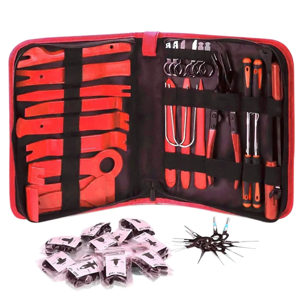 

Инструмент для разборки автомобильной аудиосистемы, зажим для внутренней двери, инструмент для снятия обшивки панели, приборной панели, зажимы для модификации автомобиля, красный, 102 шт.