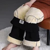 Fleece Lined Winter Wide Leg Pants Thicken Womens Straight Pantalones Baggy Warm Lambswool Sweatpants High Waist Casual Spodnie 4