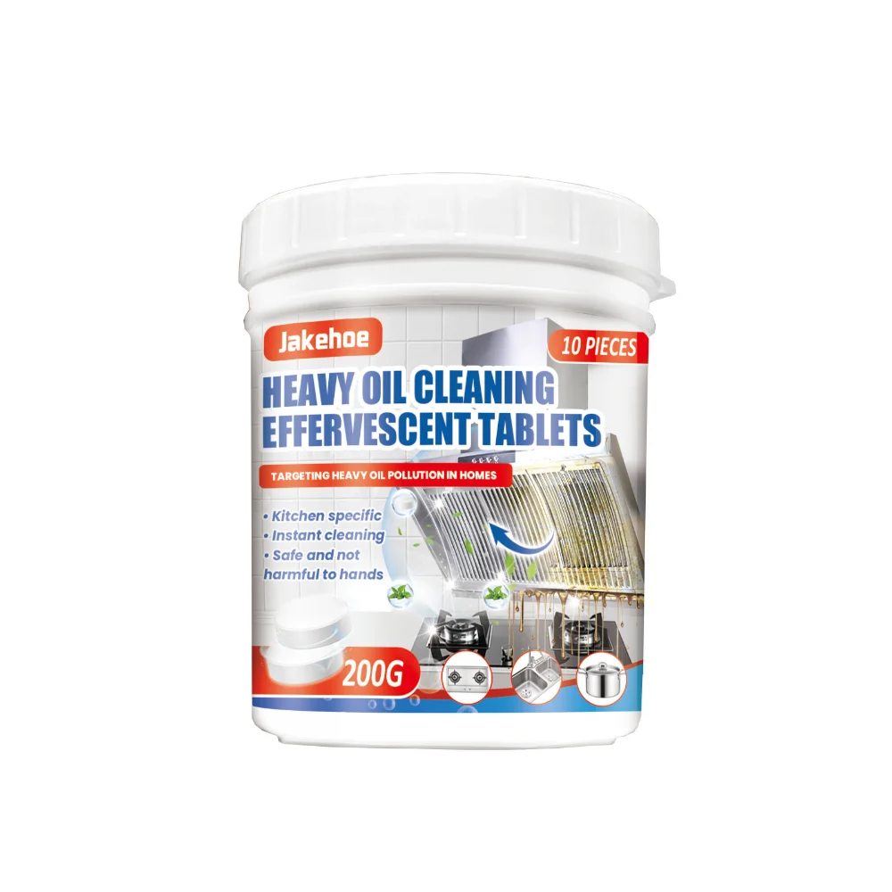 Eco-friendly Kitchen Oil Cleaning Tablets 10 Tablets Hood Stove Kitchenware Heavy Oil Dirt Stain Cleaner Household Cleaning