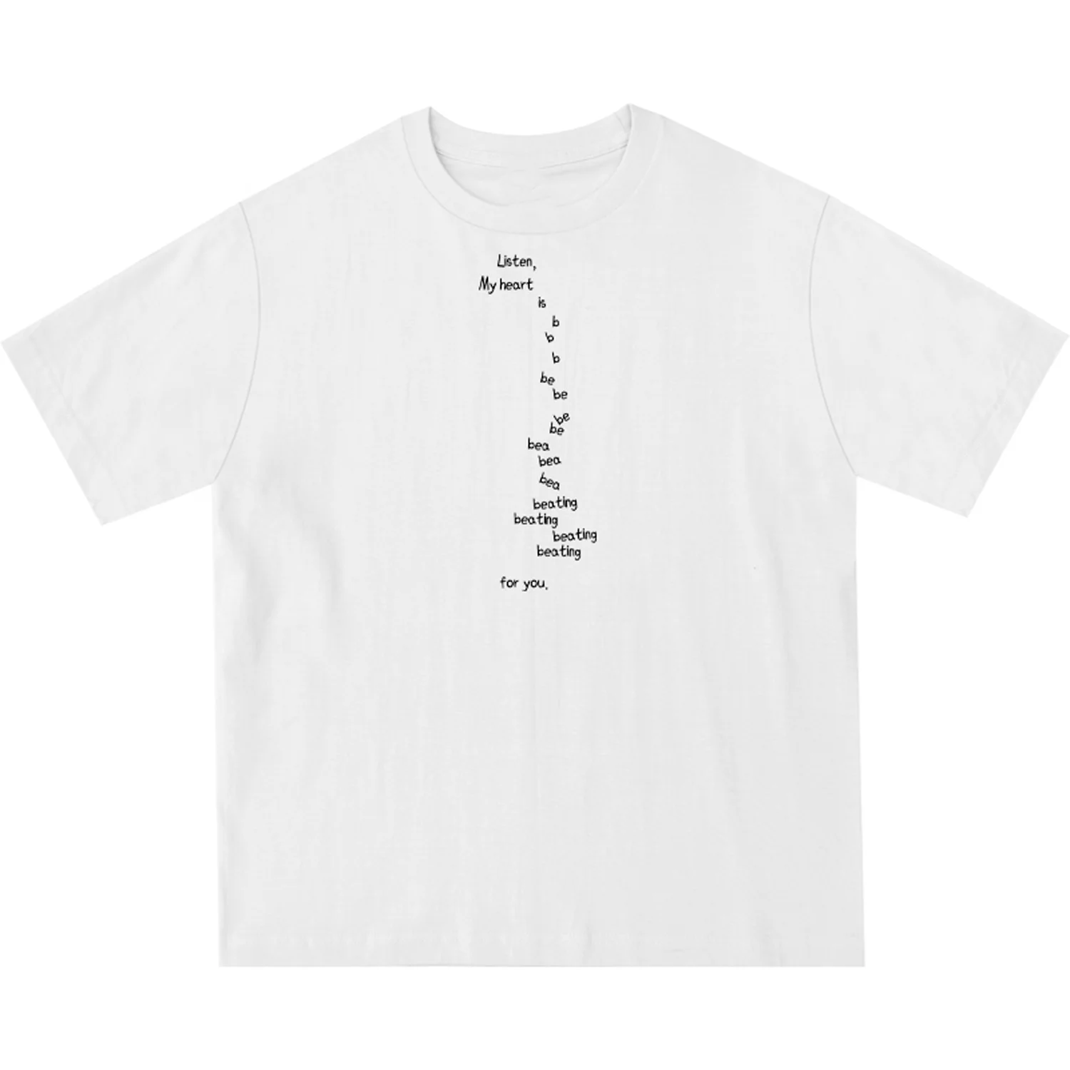 [XNF Official Store]260 Of Grams Heavy Cotton! Listen, My heart is beating Sports Printed Vintage T-shirt Men's Women's Top