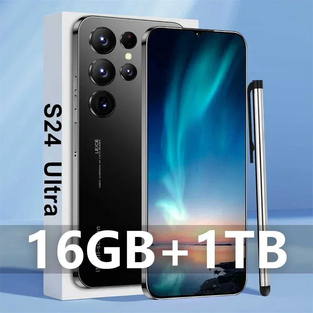 Mobile Phones S24 Ultra 6.8 HD Screen Smart Phone Original 16G+1T 5G Dual Sim Celulares Android Unlocked 72MP 6800mAh S23 Ultra
