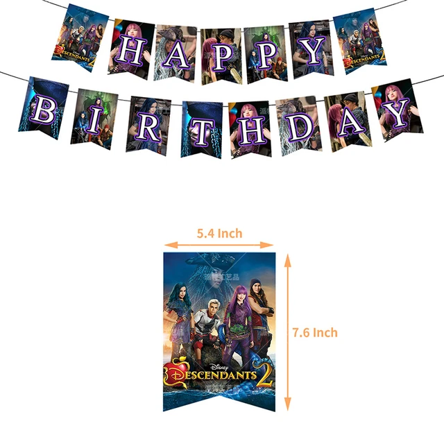 1set Cartoon Descendants Party Supplies Kids Birthday Party