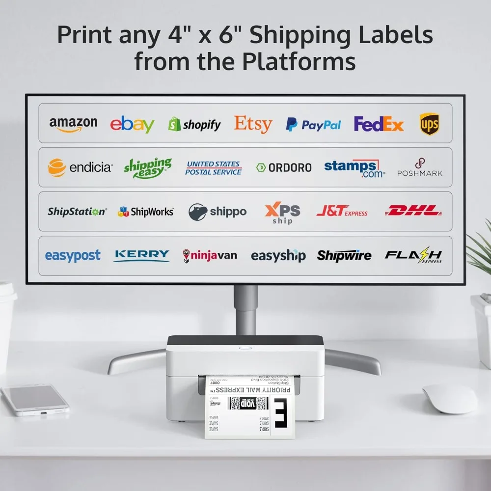 Shipping Label Printer, USB 4x6 Label Printer for Shipping Packages, High Speed Thermal Printer