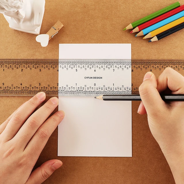 6 "/12" Tiszta Akril -Vonalzó Átlátszó Mérések Egyenes Vonalzó Kézműves Eszköz Készítsen Kártyákat Diy Kézzel Készített Tökéletes Utazási Méret Új - Image 2