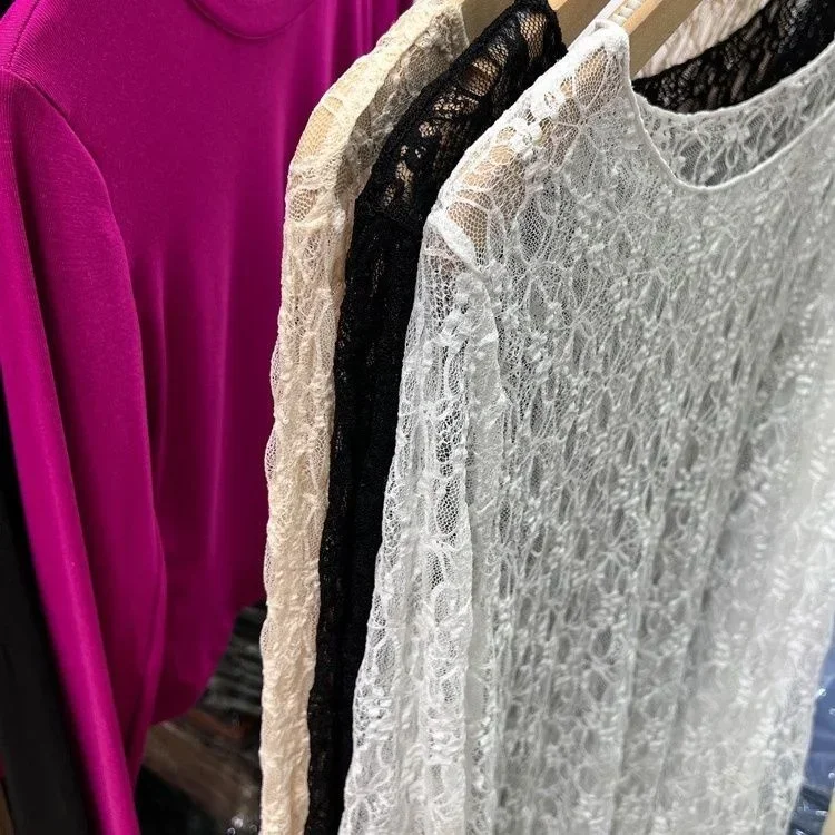 Women Lace Mesh High Collar Bottom T-shirts Female Long Sleeve Autumn Casual Style Tight Thin Tops T-shirts Women Clothes