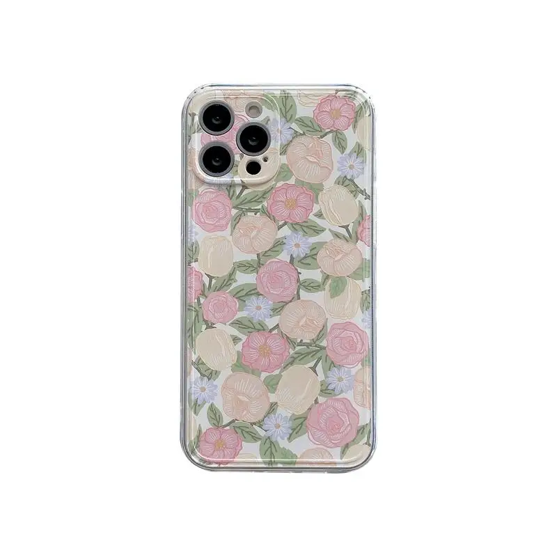 Anime Scenery Flowers Leaves Daisy Transparent Soft Phone Case