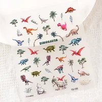 Vivid Dinosaurs 5D Nail Stickers Cool Nail Decals Embossed Sliders For Nail Manicure 2