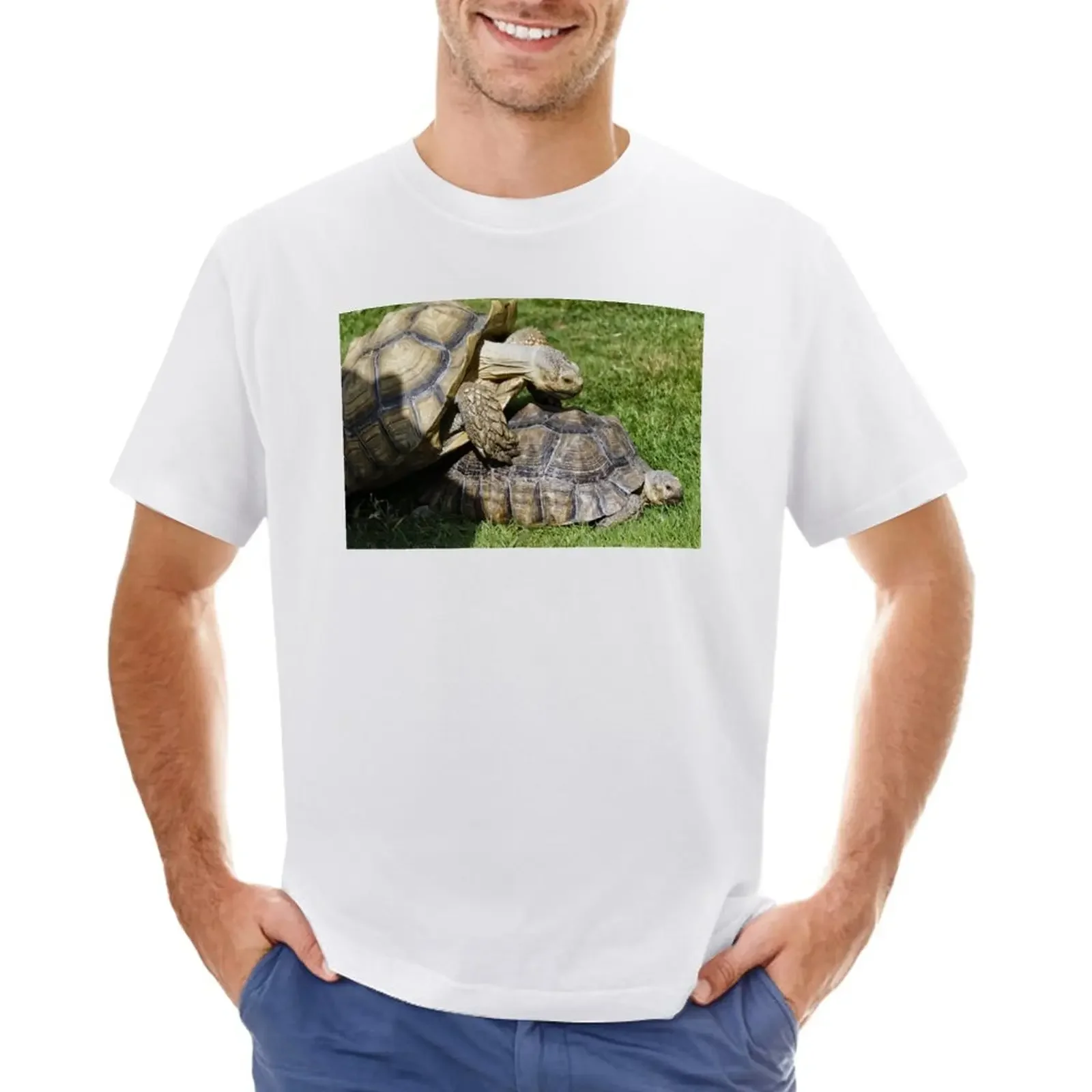 

African spurred tortoise (Centrochelys sulcata) T-Shirt quick drying oversizeds cute tops mens cotton t shirts