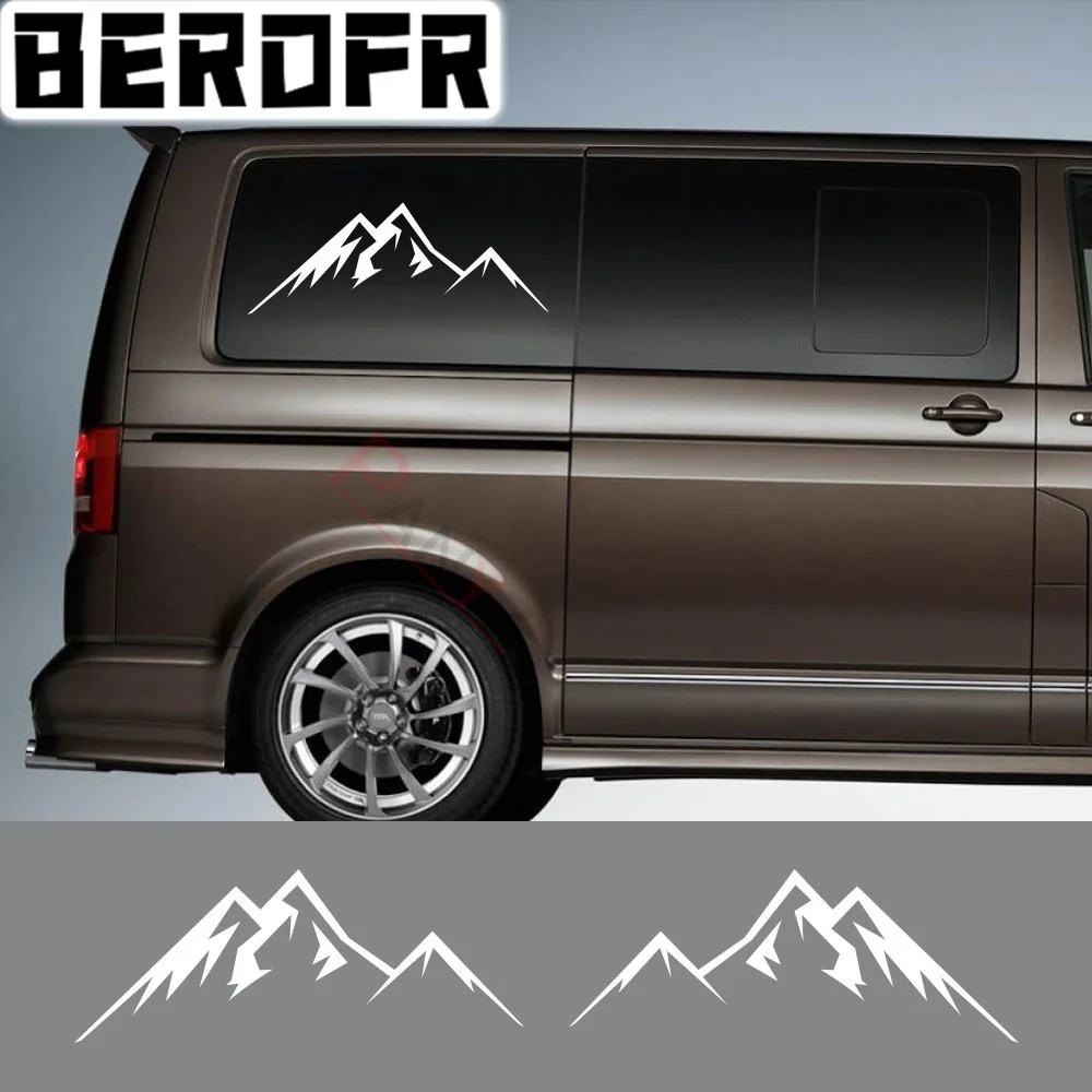 Per Volkswagen Vw Transporter T3 T4 T5 T6 2 Pezzi Adesivi Per Auto Camper Van Custom Mountain Graphics Decalcomanie In Vinile Accessori Per La Messa A