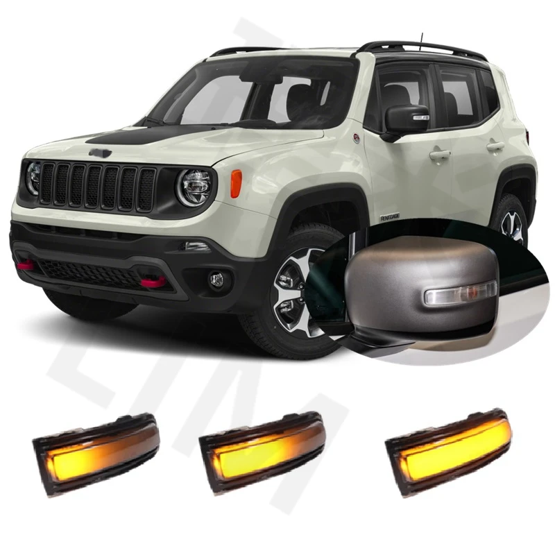 

Для Jeep Renegade BU 2014 2015 2016 2017 2018 2019 2020 2021 2022, Динамический светодиодный последовательный указатель поворосветильник с зеркалом