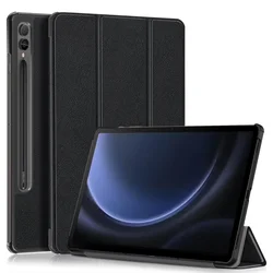 Ultra - Slim PU Leather Shockproof Tablet Case - 12.4 - inch Protective Cover (Black)