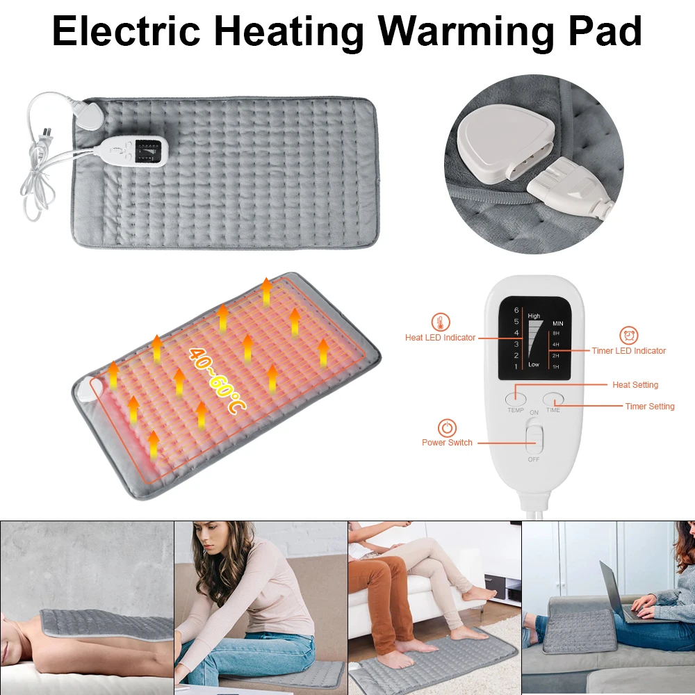 ElectricHeatingPadShoulderNeckBackSpineLegPainReliefTimed