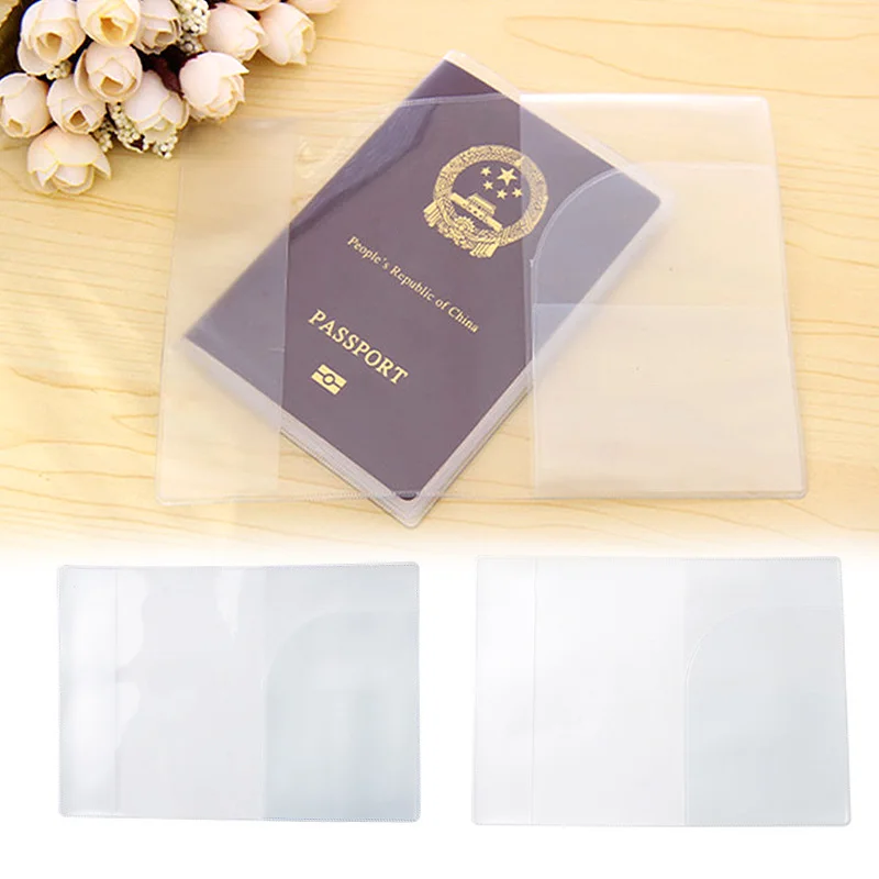 2pcs Pvc Passport Cover Travel Waterproof Dirt Transparent Id Card