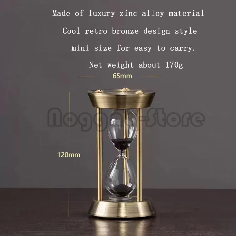Clessidra Da 30 Minuti In Metallo E Vetro – Timer A Sabbia Vintage Per Cucina, Studio E Relax - 3