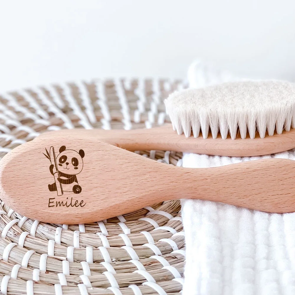 Personalised Baby Hairbrush Custom Name Infant Hair Brush Newbron