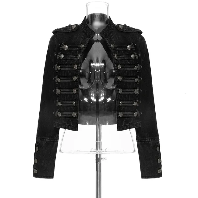 Streetwear Casual Loose Button Split Short Denim Jacket Women Fashion Spring Autumn 2026 Stand Collar Long Sleeve Jean Jacket