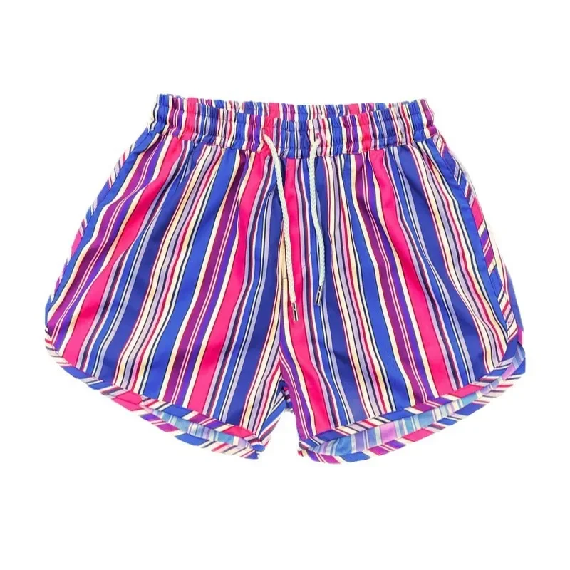 Quick Dry Polyester Woven Full Print Single Layer Beach Shorts Men's Casual Sporty Boarding Pants Comfortable Breathable Summer