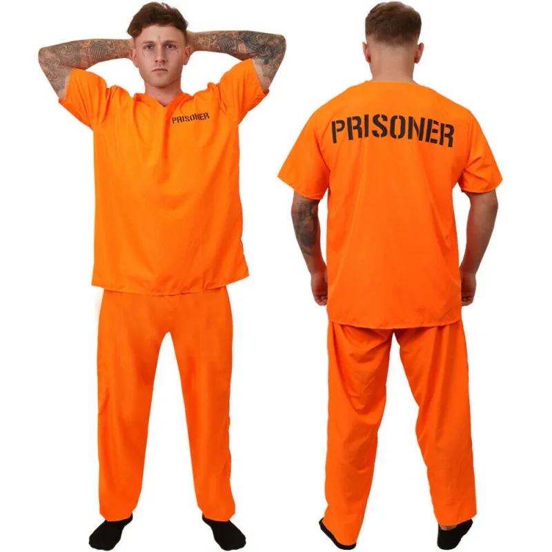 Cosplay Costume Adult Kid Prison Uniform Set For Halloween Masquerade Party