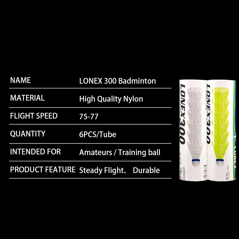 Badminton Shuttlecock Nylon Durable Light 6pcs for Outdoor Sports