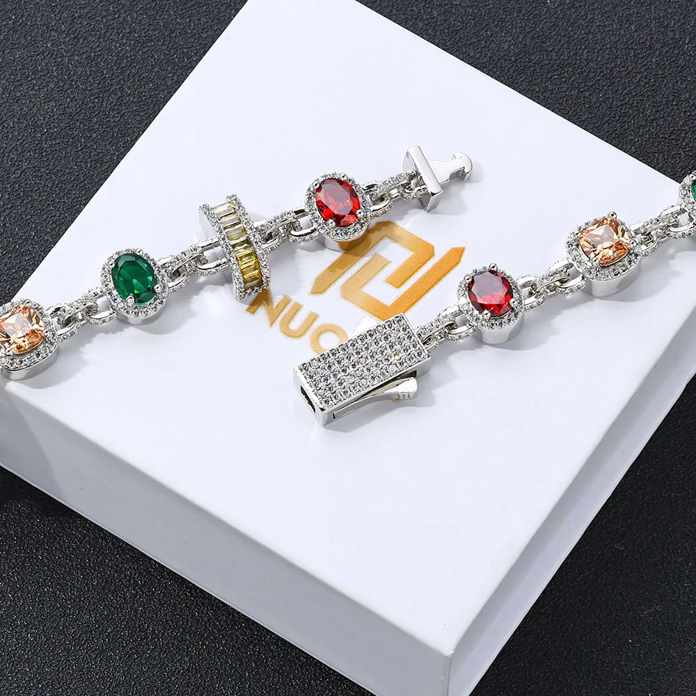 S3b28f0f004a1406984af1e761cb4cb80c Multicolor Ruby and Emerald Chain Iced Necklace Sparkling 18K Gold Plated Cubic Zirconia Fine Jewelry for Women Gift Mallzona