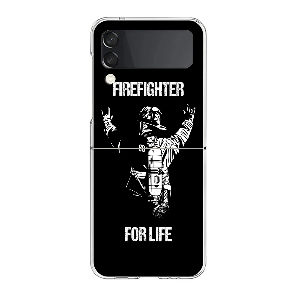 Firefighter Heroes Clear Hard Folding Phone Case - Fireman Design Back Cover