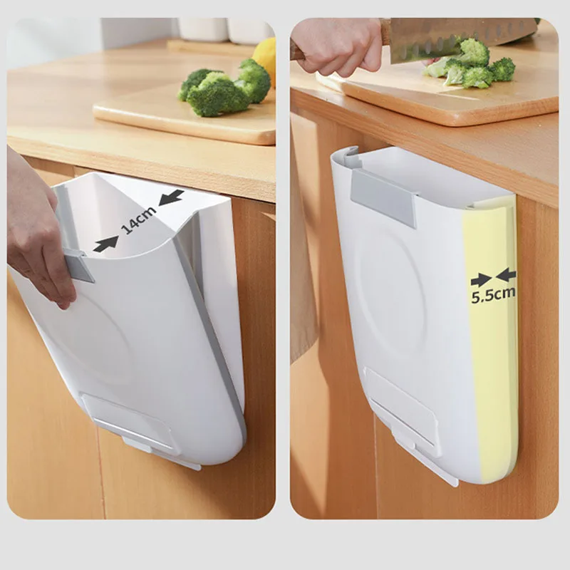 13L 접이식 주방 쓰레기통, 접을 수 있는 걸이식 분류 주방 쓰레기통, 자동차 쓰레기통, 가정용 청소 도구